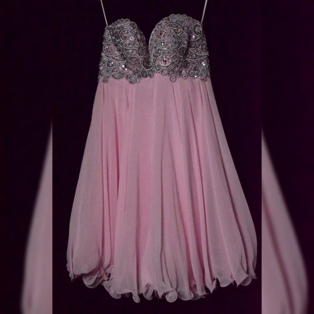 Pink Strapless Formal Dress